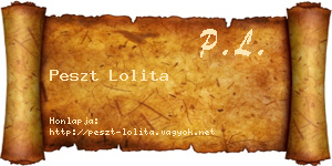 Peszt Lolita névjegykártya